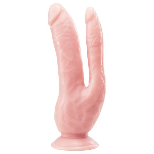 Dr. Skin 8 - sugfot dubbel dildo (naturell)