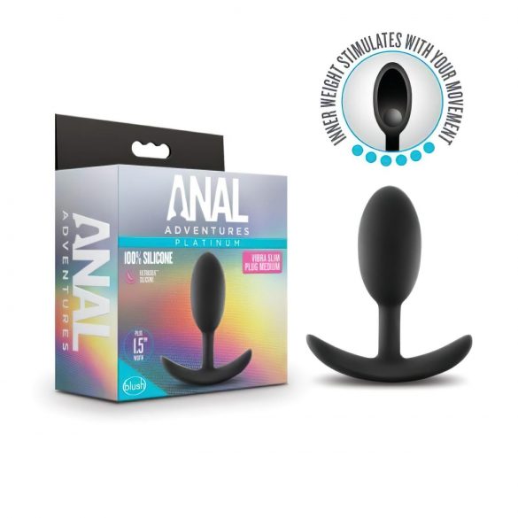 Anal Adventures Platinum M - analplugg - svart (medium)