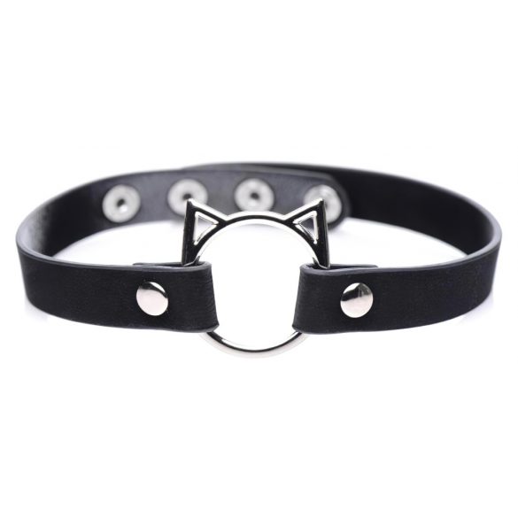 Master Series Kinky Kitty - Halsband med kattörhänge (svart)