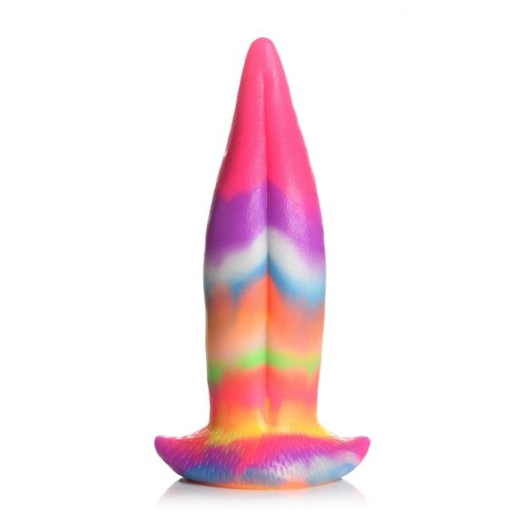 Varelse Tunga - lysande silikon dildo - 21 cm (regnbåge)