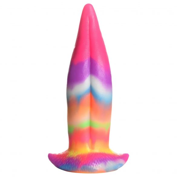 Varelse Tunga - lysande silikon dildo - 21 cm (regnbåge)