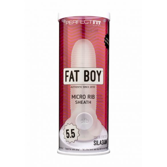 Fat Boy Micro Ribbed penishylsa (15cm) - vit