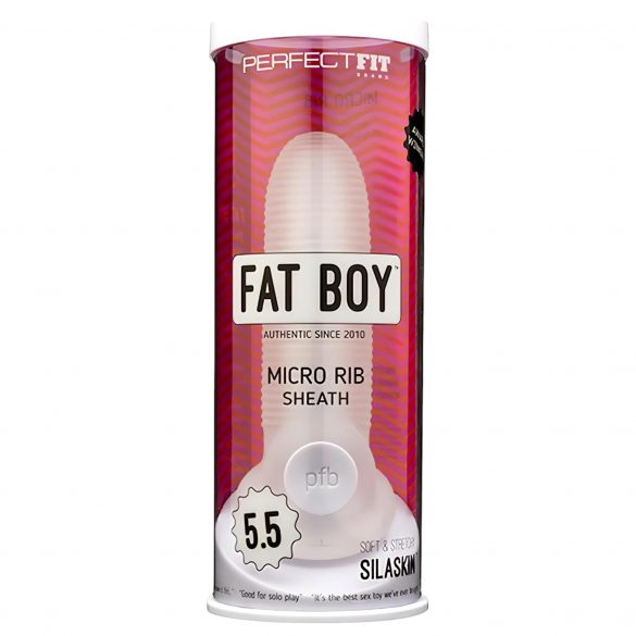 Fat Boy Micro Ribbed penishylsa (15cm) - vit