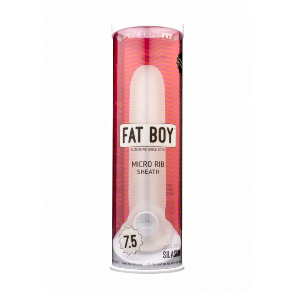 Fat Boy Micro Ribbed - penissleeve (19 cm) - vit