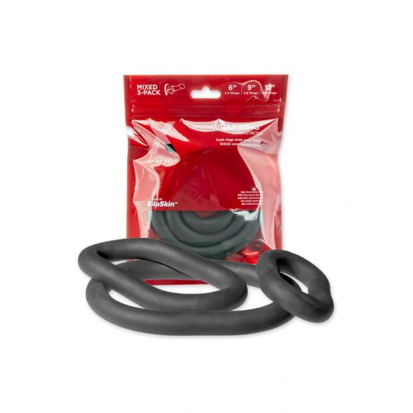 Perfect Fit Ultra Wrap - tjock penisring set - svart (3st)