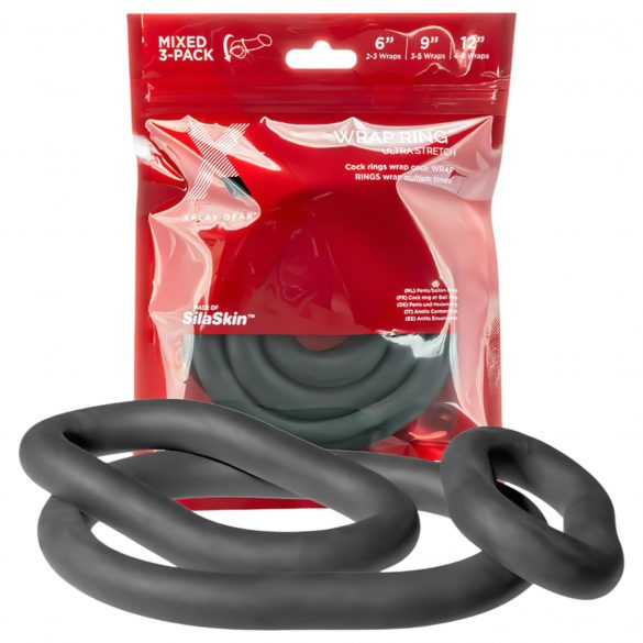 Perfect Fit Ultra Wrap - tjock penisring set - svart (3 st)