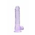 REALROCK - genomskinlig realistisk dildo - lila (19 cm)