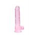 REALROCK - genomskinlig realistisk dildo - rosa (19 cm)