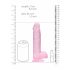 REALROCK - genomskinlig realistisk dildo - rosa (19 cm)