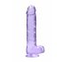 REALROCK - genomskinlig realistisk dildo - lila (22cm)