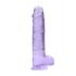 REALROCK - genomskinlig realistisk dildo - lila (22cm)