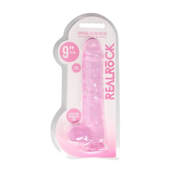 REALROCK - genomskinlig realistisk dildo - rosa (22 cm)