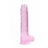 REALROCK - genomskinlig realistisk dildo - rosa (22 cm)