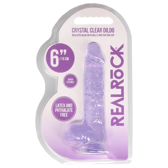 REALROCK - genomskinlig realistisk dildo - lila (15 cm)