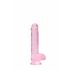 REALROCK - genomskinlig realistisk dildo - rosa (15 cm)