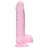 REALROCK - genomskinlig realistisk dildo - rosa (15 cm)