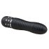 Easytoys Diamond Ribbed - Ribbad stav vibrator (svart)