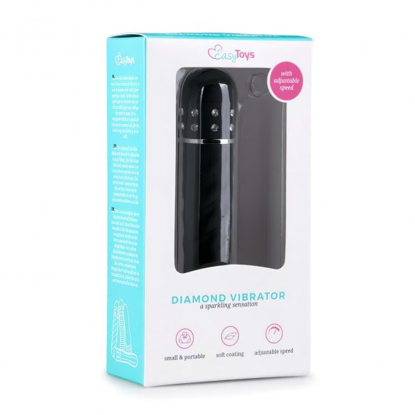 Easytoys Diamond Twirled - vriden stav vibrator (svart)