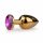 Easytoys Metal No.1 - lila sten analplugg - guld (2,5 cm)