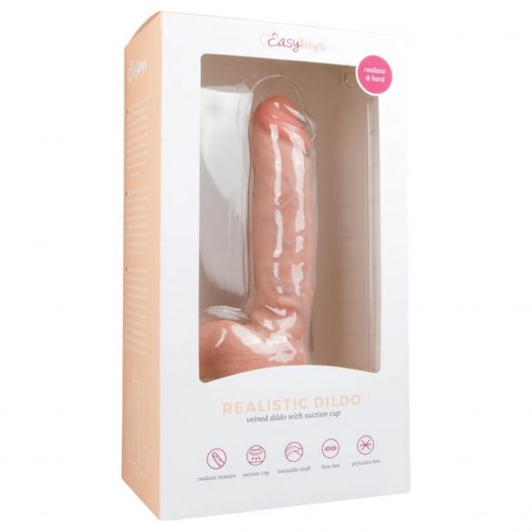 Easytoys - sugfotad dildo med pung (22,5 cm) - natur