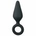 Easytoys Pointy Plug - analdildo med handtagsring - medium (svart)