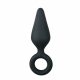 Easytoys Pointy Plug - analplugg med greppögla - medium (svart)