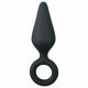 Easytoys Pointy Plug - analdildo med handtagsring - medium (svart)