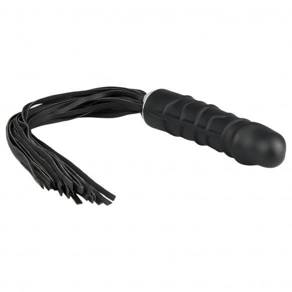 Easytoys Flogger - piska och silikon dildo (svart)