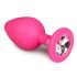 Easytoys Diamant - vit sten analdildo (medium) - rosa