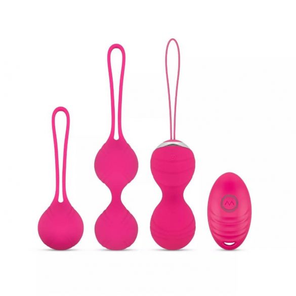 Easytoys LoveBalls - vibrerande geishakulor set - 3 delar (rosa)