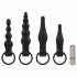 Easytoys - uppladdningsbar anal vibrator set - 4 delar (svart)