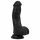 Easytoys - naturtrogen dildo med pung - 12 cm (svart)