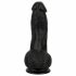 Easytoys - naturtrogen dildo med pung - 12 cm (svart)