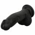 Easytoys - naturtrogen dildo med pung - 12 cm (svart)