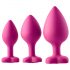 Flirts anal träning kit - analplugg set (3 delar) - rosa