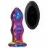 Glamour Glas - fjärrstyrd, glas anal vibrator - vågig (färgglad)