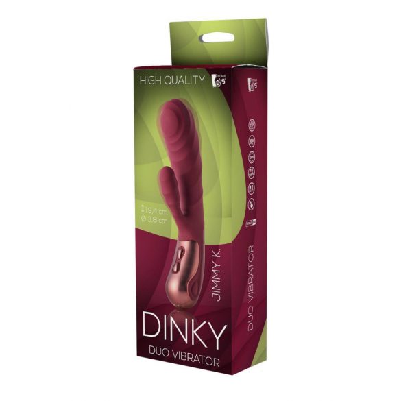 Dinky Jimmy K. Duo - vibrator med klitorisarm (vinröd)