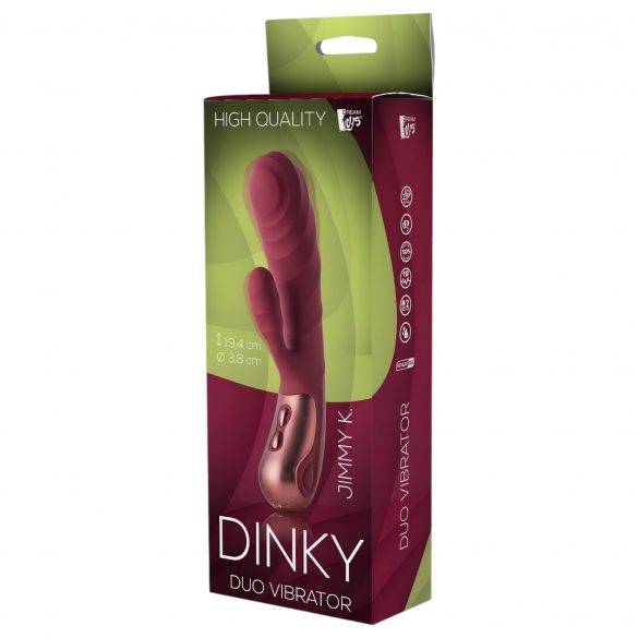 Dinky Jimmy K. Duo - vibrator med klitorisarm (vinröd)