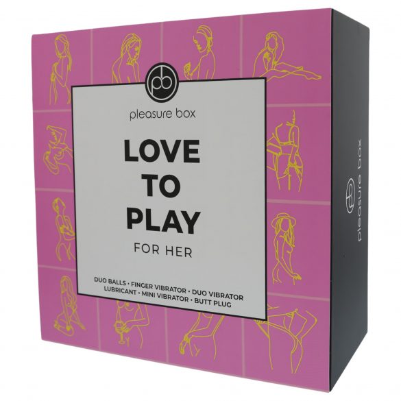 Pleasure Box Love to Play - vibrator set - 6 delar (rosa-lila)