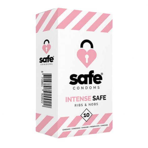 SAFE Intense Safe - räfflad-prickad kondom (10st)