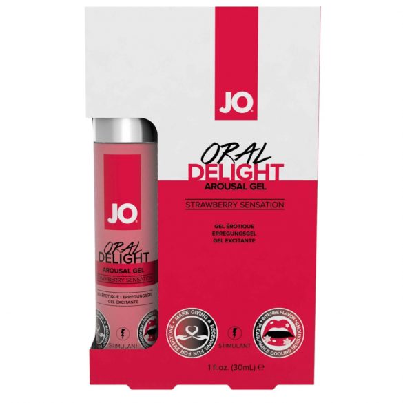 System JO Oral Delight - kylande, ätbart glidmedel - jordgubb (30ml)