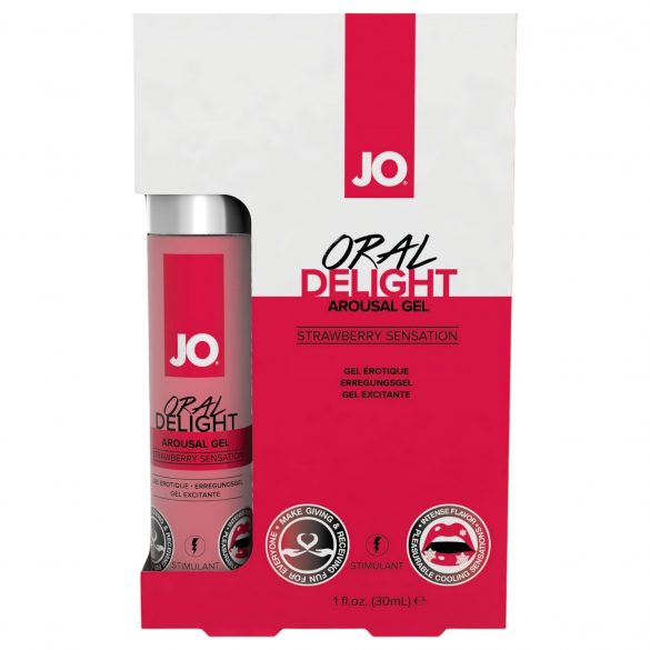 System JO Oral Delight - kylande, ätbart glidmedel - jordgubb (30ml)