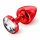 DIOGOL Anni - White Stoned Butt Plug - Red (3cm) 