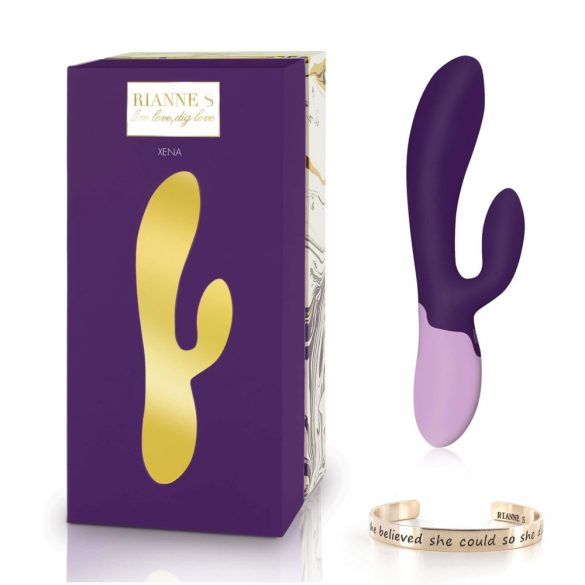 Rianne Essentials Xena - uppladdningsbar vibrator med klitorisstimulator (mörklila)