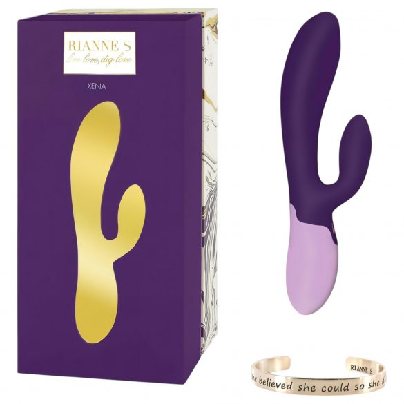 Rianne Essentials Xena - uppladdningsbar vibrator med klitorisstimulator (mörklila)