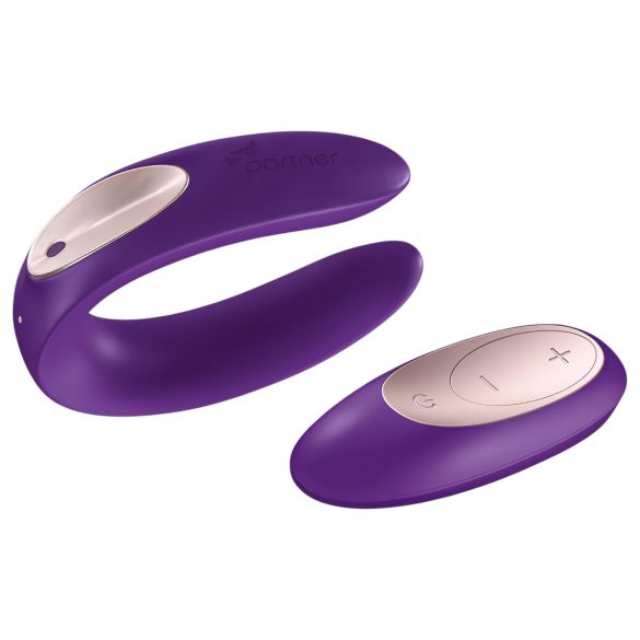 Satisfyer Dubbel Plus - trådlös, uppladdningsbar parvibrator (lila)