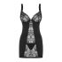 Obsessive Heartina - nattlinne med stringtrosa (svart) - L/XL