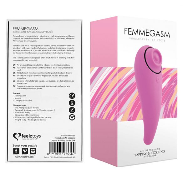 FEELZTOYS Femmegasm - uppladdningsbar 2-i-1 klitorivibrator (rosa)